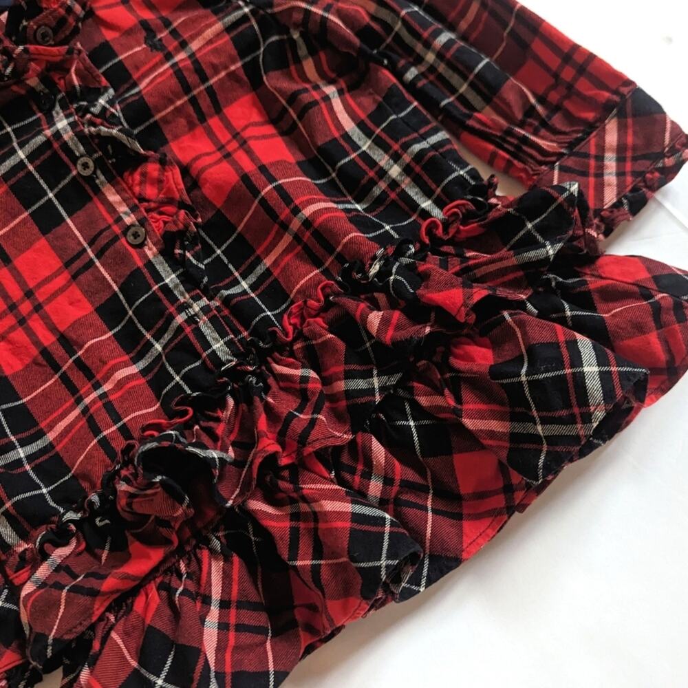 Ralph Lauren Dress Girls Sz 18m Red Plaid Ruffle Preppy Christmas - Picture 3 of 5
